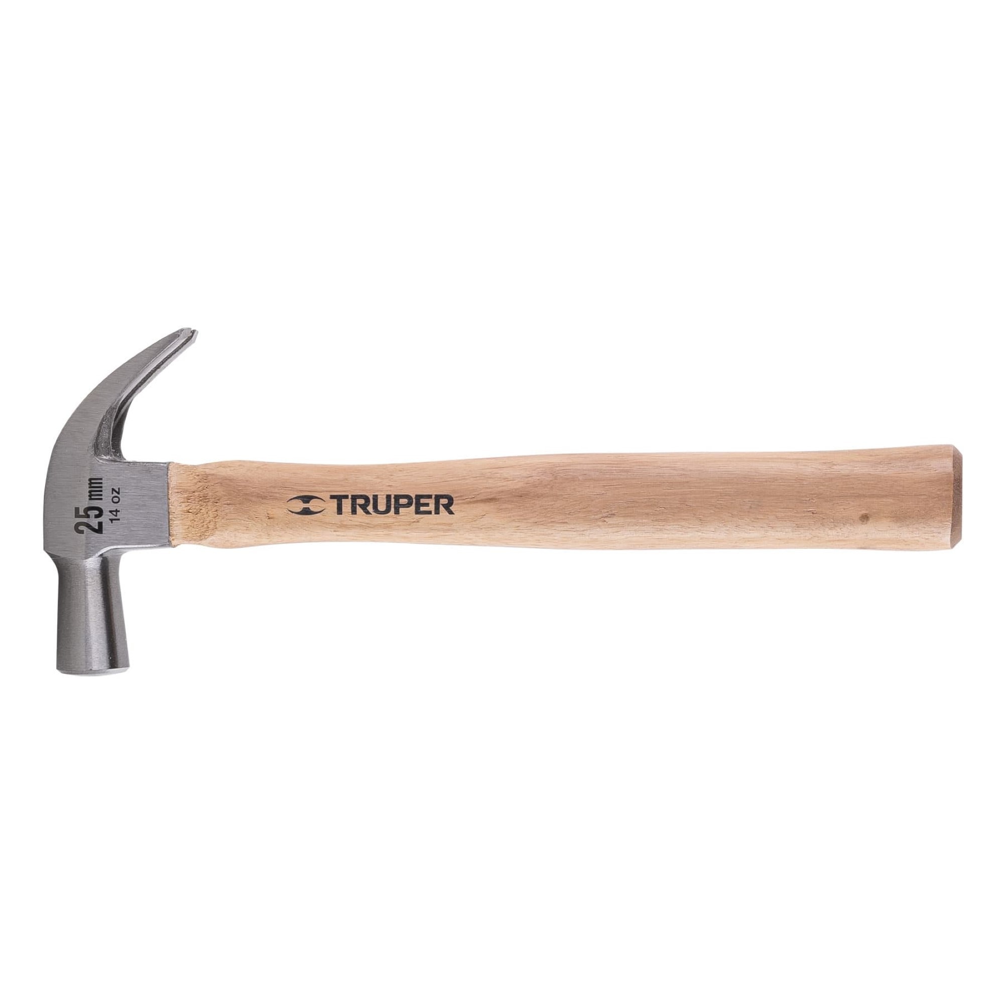 Martillo Pulido De 14 Oz Con Mango De Madera Uña Curva